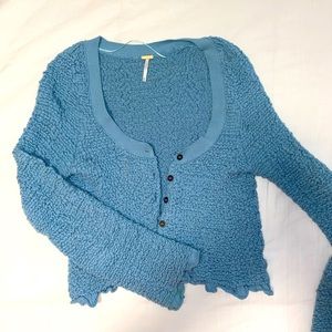 Free People blue flare sleeve cardigan